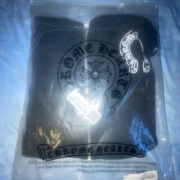 Chrome Hearts Horshoe Floral Cross-Sleeve Zip Up Hoodie
